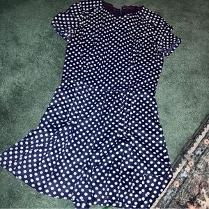 Melissa Navy and White Polka Dot Mini Romper